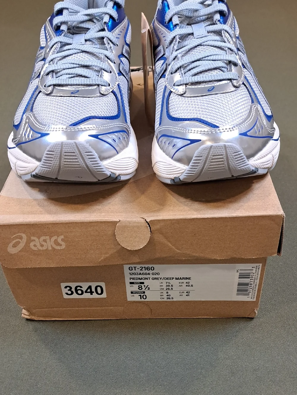 Asics GT-2160 Sneakers - Color: Grey/Marine - Unisex: Women 10, Men 8.5 - Picture 3 of 9